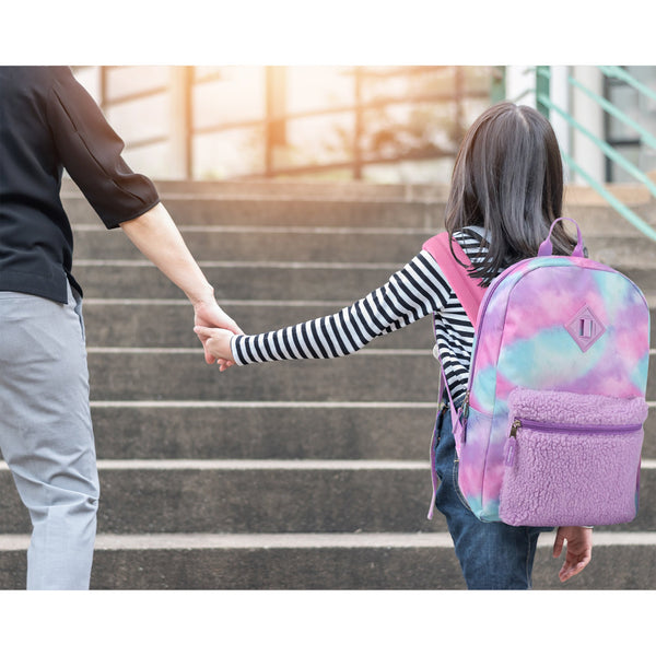 Novariants 3-in-1 Purple Cloud Themed 17-Inch Backpack Set with Lunch Bag & Pencil Case