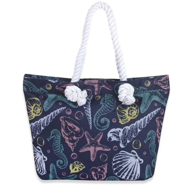 Wholesale Printed Beach Rope Tote Bag - 15 Inch - 