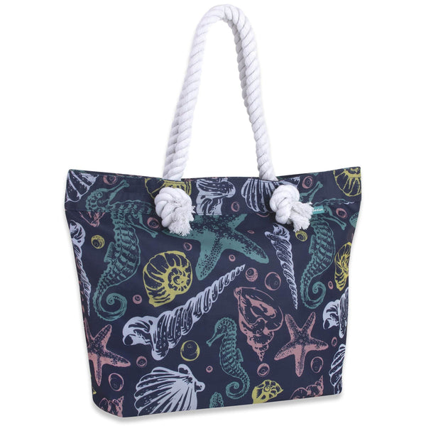 Wholesale Printed Beach Rope Tote Bag - 15 Inch - 