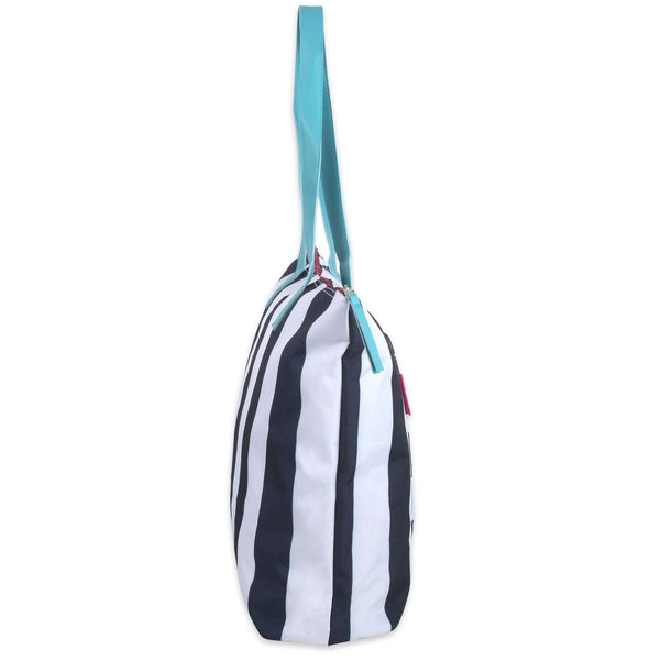 Wholesale Cabana Stripe Beach Tote Bag - 15 Inch - 