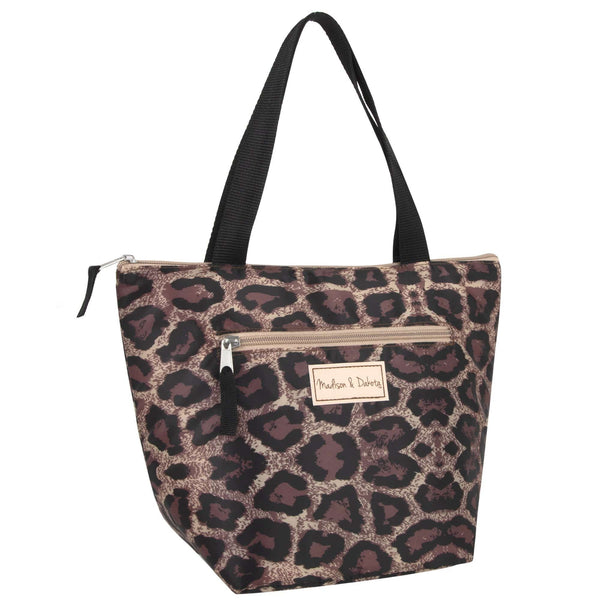 Wholesale Fridge Pak Printed Lunch Tote Bags - Cheetah/Stripes - 