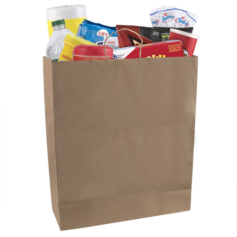 Wholesale 19 Inch Kraft Paper Grocery Shopping Bags - 