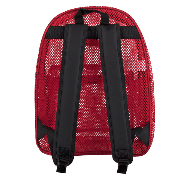 Bulk Premium 17 Inch Mesh Backpack - Red - 