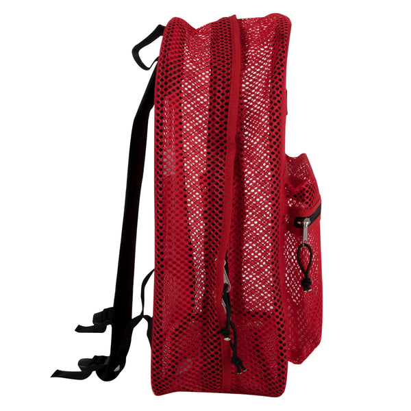 Bulk Premium 17 Inch Mesh Backpack - Red - 